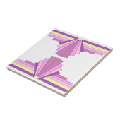 Art Deco Patroon in Roze & Paarse Tegeltje (Zijkant)