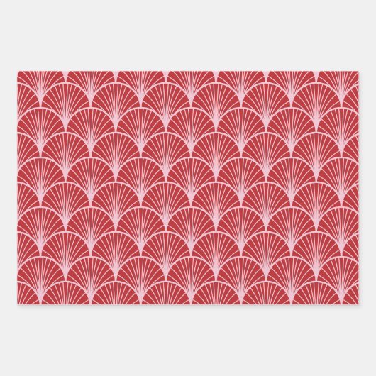 Art Deco Patroon Kerstmis Inpakpapier Vel (Voorkant 3)