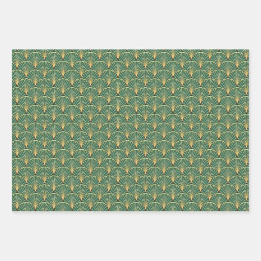 Art Deco Patroon Kerstmis Inpakpapier Vel (Voorkant 2)