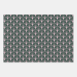 Art Deco Patroon Kerstmis Inpakpapier Vel