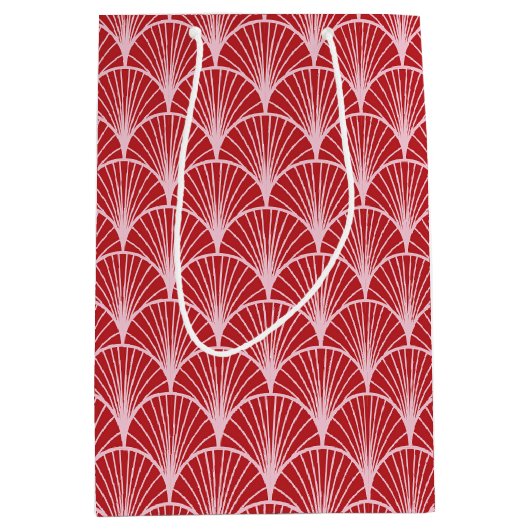 Art Deco Patroon Kerstmis Medium Cadeauzakje (Voorkant)