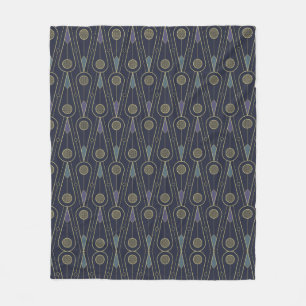 Art Deco-patroon met geometrische vormen in goud Fleece Deken