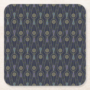 Art Deco-patroon met geometrische vormen in goud Kartonnen Onderzetters