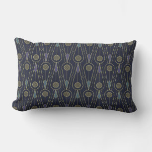 Art Deco-patroon met geometrische vormen in goud Kussen