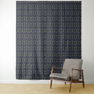 Art Deco-patroon met geometrische vormen in goud Wandkleed