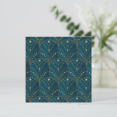 Art Deco-patroon met gouden geometrische vormen Bedankkaart (Staand voorkant)
