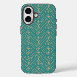 Art Deco patroon met gouden geometrische vormen  iPhone 16 Hoesje