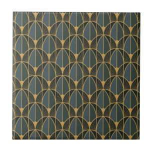 Art Deco patroon met gouden geometrische vormen Ce Tegeltje