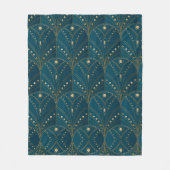 Art Deco-patroon met gouden geometrische vormen Fleece Deken (Voorkant)