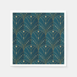 Art Deco-patroon met gouden geometrische vormen Servet