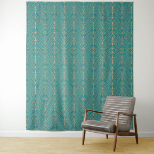 Art Deco patroon met gouden geometrische vormen Wandkleed