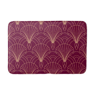 Art Deco-patroon met gouden geometrische waaiermot Badmat