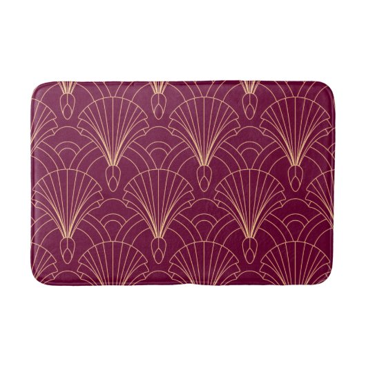 Art Deco-patroon met gouden geometrische waaiermot Badmat (Voorkant)