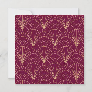 Art Deco-patroon met gouden geometrische waaiermot Bedankkaart