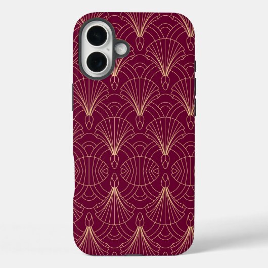 Art Deco-patroon met gouden geometrische waaiermot Case-Mate iPhone Case (Achterkant)