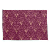 Art Deco-patroon met gouden geometrische waaiermot Kussensloop (Achterkant-Rechts)
