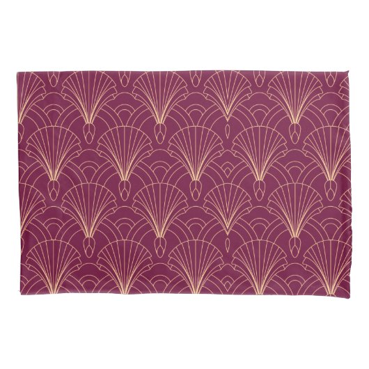 Art Deco-patroon met gouden geometrische waaiermot Kussensloop (Voorkant-Links)