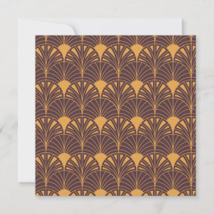 Art Deco-patroon met waaiervormige motieven Bedankkaart