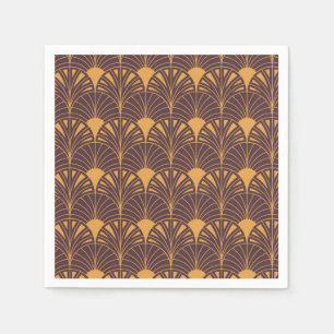 Art Deco-patroon met waaiervormige motieven Servet