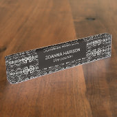 Art Deco-patroon Naambordje (Zijkant)