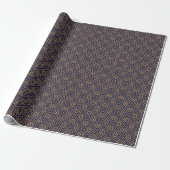 Art Deco-patroon | Navy Blue Gold Cadeaupapier (Uitgerold)
