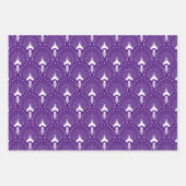 Art Deco Patroon op sinaasappel, groen en paarse Inpakpapier Vel (Voorkant 3)