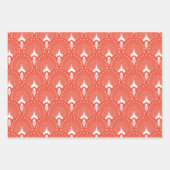 Art Deco Patroon op sinaasappel, groen en paarse Inpakpapier Vel (Voorkant 2)