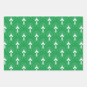 Art Deco Patroon op sinaasappel, groen en paarse Inpakpapier Vel (Voorkant)