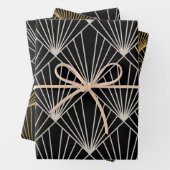 Art Deco Patroon Set Inpakpapier Vel (In situ)