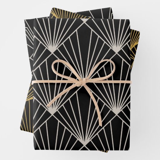 Art Deco Patroon Set Inpakpapier Vel (In situ)