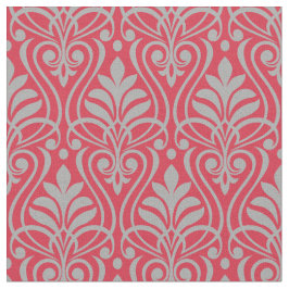 Art Deco Patroon - Spaans grijs op Paradise Pink Stof