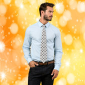 Art Deco Patroon Zwart Fans Witte Achtergrond Stropdas