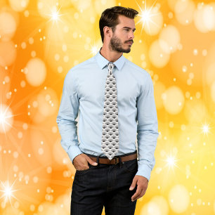 Art Deco Patroon Zwart Fans Witte Achtergrond Stropdas