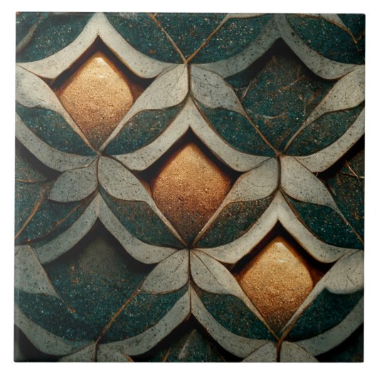 Art Deco Pattered Dice Three Decor Art Nouveau Tegeltje (Voorkant)