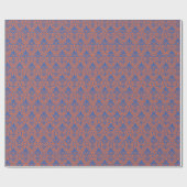 Art Deco Pattern 01 - Pruisisch Blauw op Sinaasapp Cadeaupapier (Vlak)
