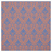 Art Deco Pattern 01 - Pruisisch Blauw op Sinaasapp Stof (Swatch)
