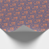 Art Deco Pattern 01 - Sinaasappel op Pruisisch Bla Cadeaupapier (Hoek)