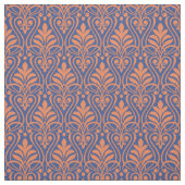 Art Deco Pattern 01 - Sinaasappel op Pruisisch Bla Stof (Swatch)