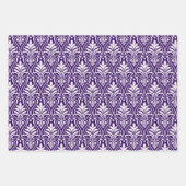 Art Deco Pattern 01 - Wit op Cadbury Paarse Inpakpapier Vel (Voorkant 2)
