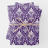 Art Deco Pattern 01 - Wit op Cadbury Paarse Inpakpapier Vel (In situ)