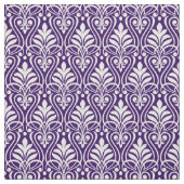 Art Deco Pattern 01 - Wit op Cadbury Paarse Stof (Swatch)