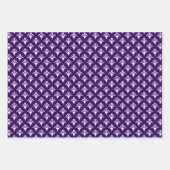 Art Deco Pattern 02 - Wit op Cadbury Paarse Inpakpapier Vel (Voorkant 3)