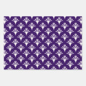 Art Deco Pattern 02 - Wit op Cadbury Paarse Inpakpapier Vel (Voorkant 2)