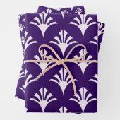 Art Deco Pattern 02 - Wit op Cadbury Paarse Inpakpapier Vel (In situ)