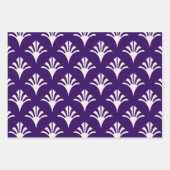 Art Deco Pattern 02 - Wit op Cadbury Paarse Inpakpapier Vel (Voorkant)