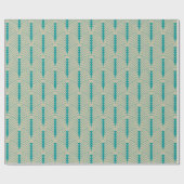 Art Deco Pattern 03 - Blauwgroen op Gebroken Wit Cadeaupapier (Vlak)