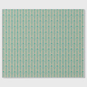 Art Deco Pattern 04 - Blauwgroen op Gebroken Wit Cadeaupapier (Vlak)