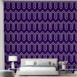 Art Deco Pattern 05 - Wit op Cadbury Paarse Behang<br><div class="desc">Art Deco Pattern 05 - Wit op Cadbury Paarse</div>