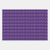 Art Deco Pattern 05 - Wit op Cadbury Paarse Inpakpapier Vel (Voorkant 3)