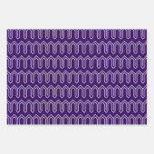 Art Deco Pattern 05 - Wit op Cadbury Paarse Inpakpapier Vel (Voorkant 2)